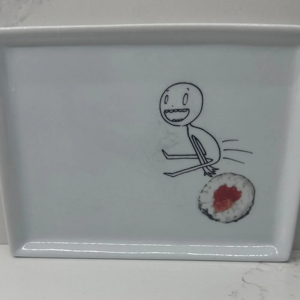 2 Oliver stick figure appetizer plates CB 2